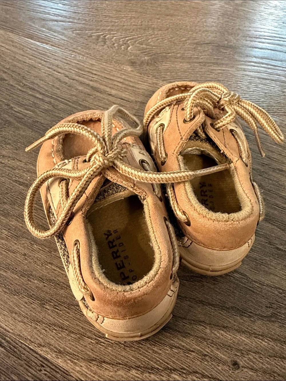 Sperry Baby Size 2 Tan Leather Moccasin Boat Shoes